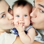 close up family with baby