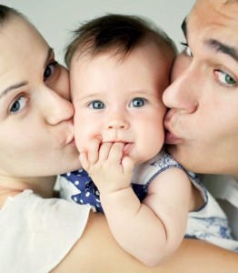 close up family with baby